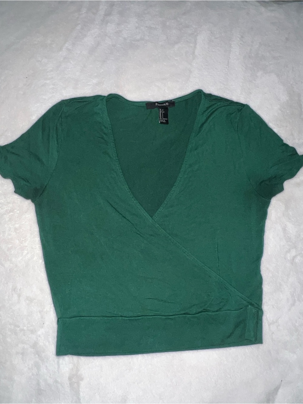 Forever 21 Emerald Green Wrap Crop Top